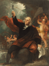 Benjamin Franklin Drawing Electricity from the Sky by Benjamin West (ca. 1816)